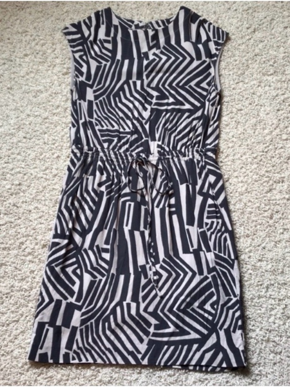 LOFT Geometric Print Knee Length Dress XS